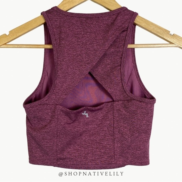 JoyLab Women’s Performance Long Line Mini Striped Sports Bra Sz Small, Purple - Picture 2 of 7